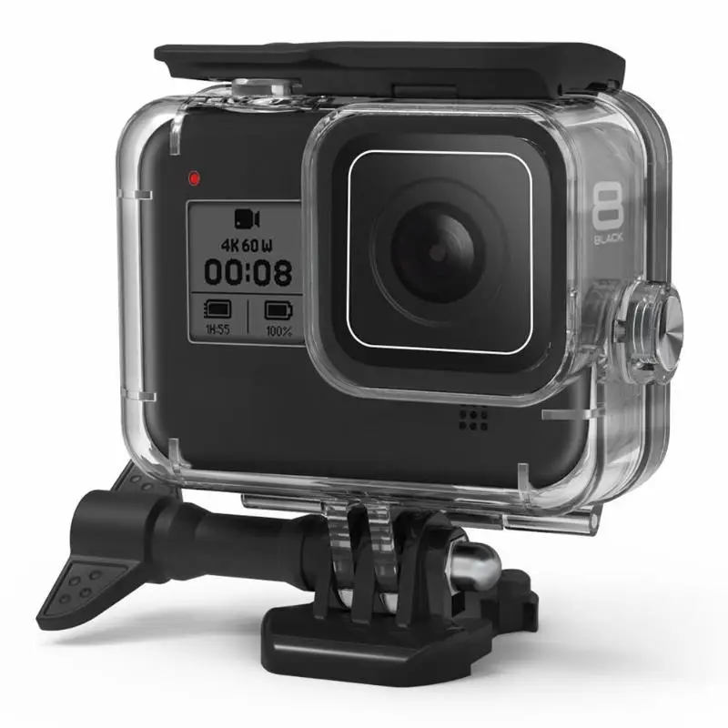 

Водонепроницаемый чехол для подводной съемки GoPro Hero 8, защитный чехол для объектива камеры, 60 м, аксессуары для плавания и дайвинга, 60 м