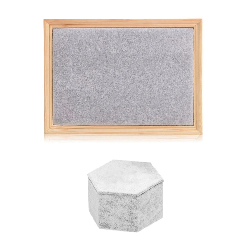 

2PCS Earring Storage Board Earrings Bracelet Jewelry Stand Earrings Necklace Jewelry Display Stand-Gray
