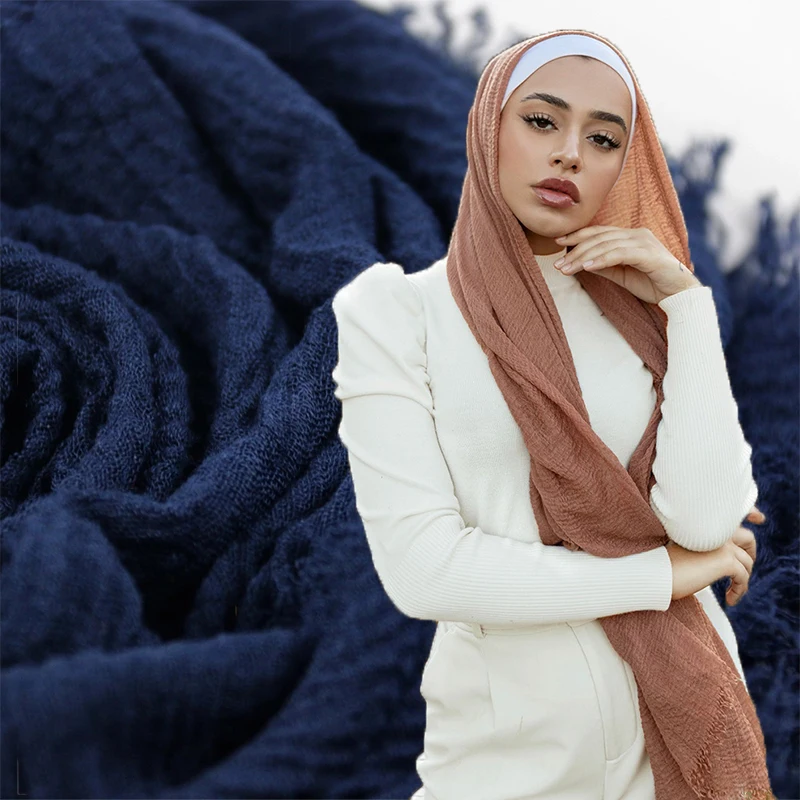 

Женский однотонный шифоновый хиджаб, шарф, мусульманский, женский, 40 цветов