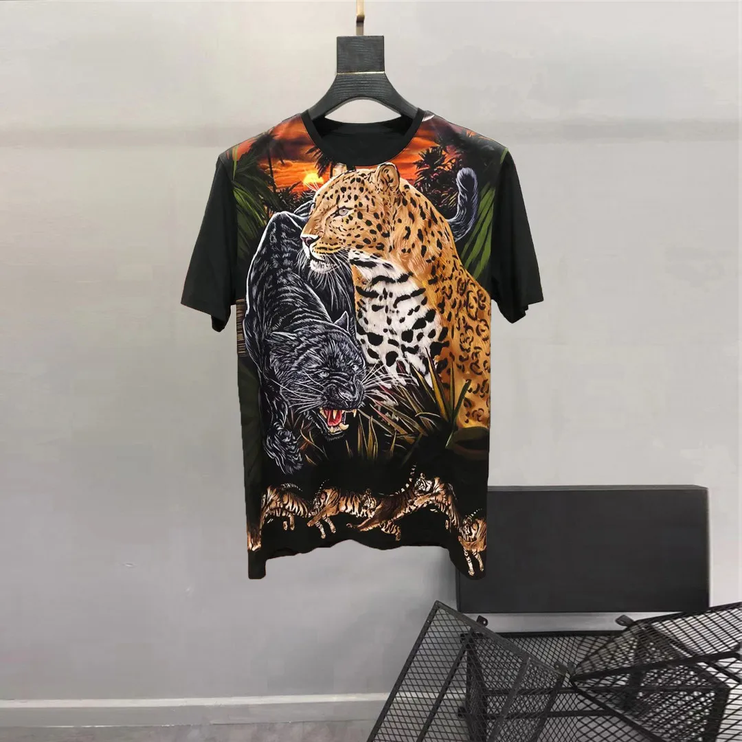 

Style Summer Europe Men's High quality Casual T-shirts Hot Fashion Animal print Tee tops A203