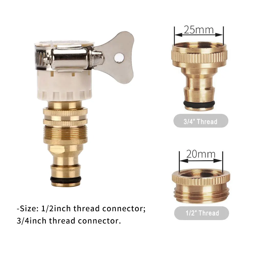 

Brass Hose Tap Universal Kitchen Hose Adapter Metal Faucet Connector Mixer Hose Adapter Tube Joint Fitting Garden Watering Tools