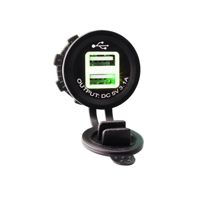 Двойной USB Зарядное устройство светодиодный розетка для автомобильного