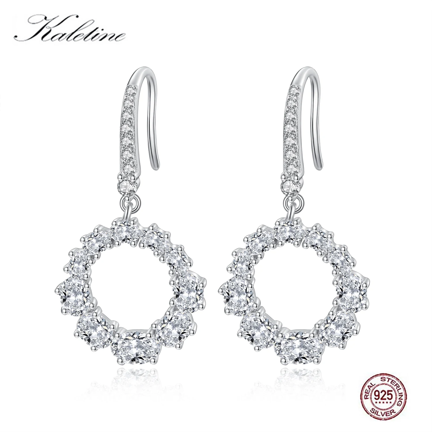 Женские серьги подвески из серебра 925 пробы с фианитами|Серьги-подвески| |