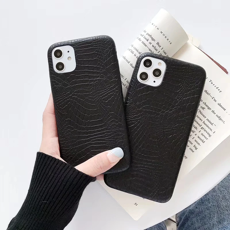 Кожаный чехол для iPhone 11 12pro max X XS MAX XR чехол-накладка из крокодиловой змеиной кожи