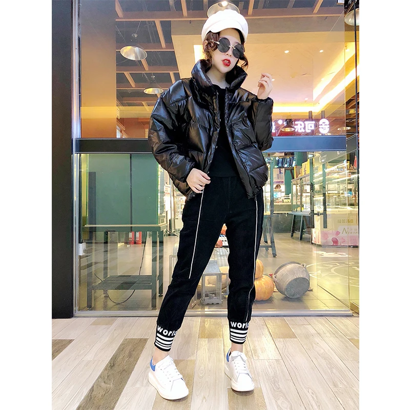 2019 глянцевый Зимний пуховик с хлопковой подкладкой для женщин Плотная яркая