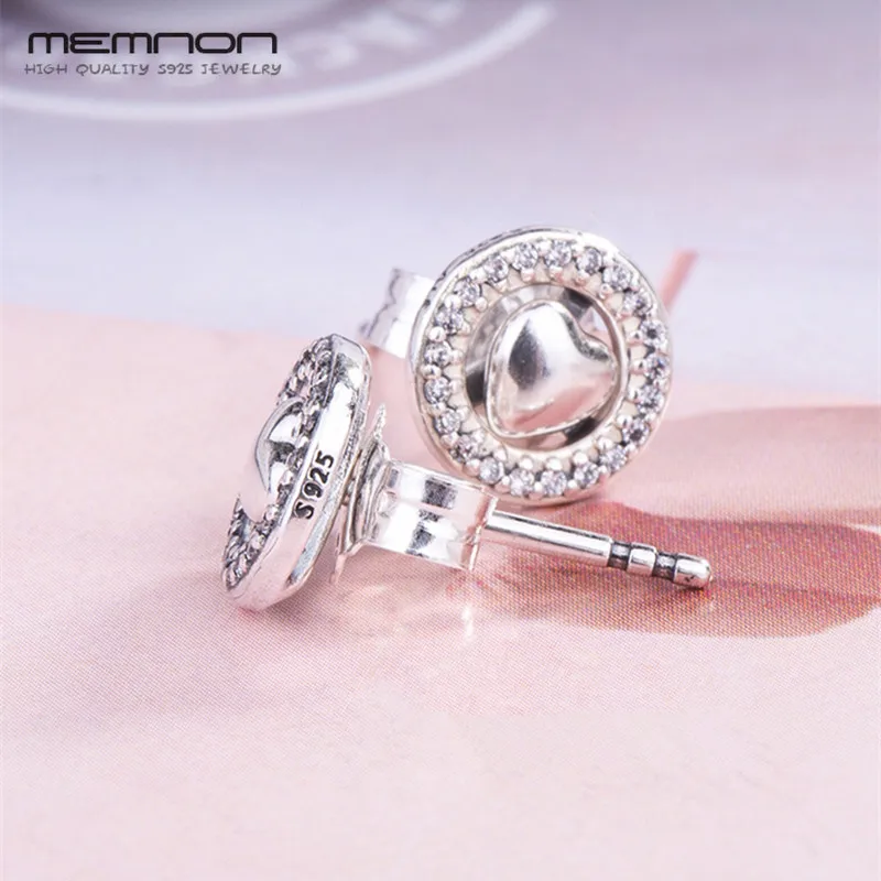 

2018 New autumn fashion 925 sterling silver jewelry accessories Forever heart silver 925 stud earrings for women earring brinco