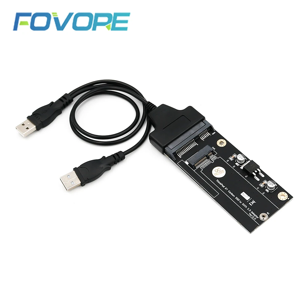 Адаптер 20 + 6 Pin SSD-SATA 2 5 ''или USB-адаптер с кабелем USB 0 для Thinkpad Lenovo X1 Carbon |