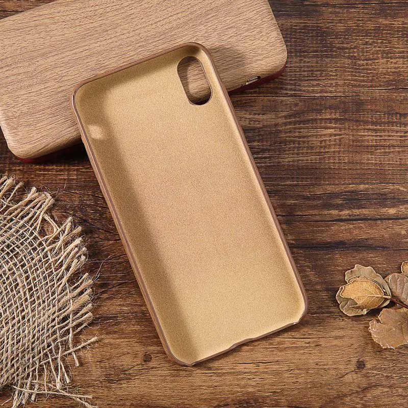 

SLILE Wood Grain Phone Case For iPhone 8 7 6 6s Plus Luxury Retro Cover For iPhone X XS Max XR 7 8 Plus Soft PU Back Cover