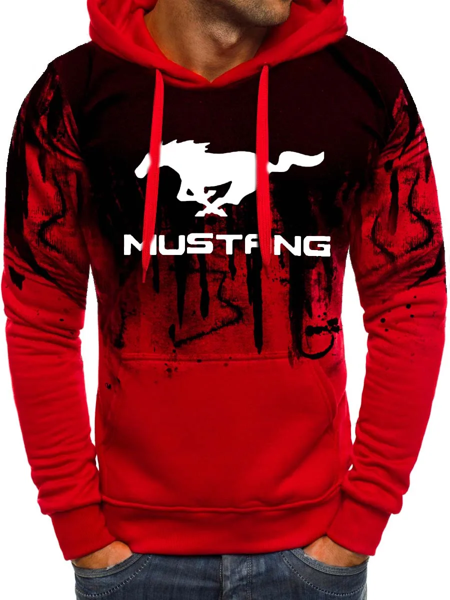 

Hoodies Men Mustang Car Logo Print Sweatshirt Spring Autumn Gradient Men Hoodie hip hop harajuku Casual Hoody tracksui
