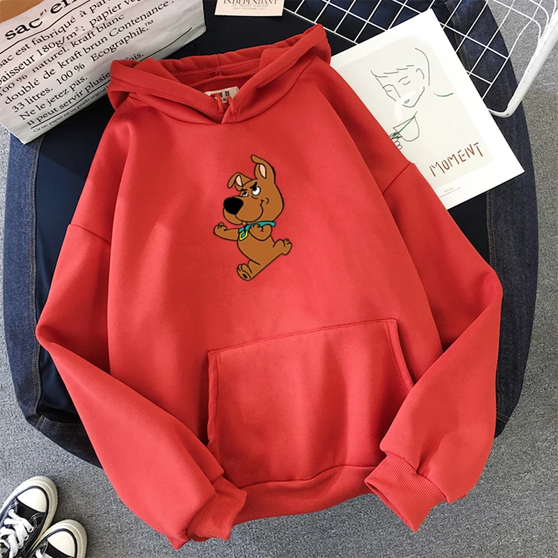 Loose and Cute Dog Print Hooded Sweatshirt Hoodie Woman 2021 Spring Ladies Harajuku Windbreaker Women Sweetshirts Suit