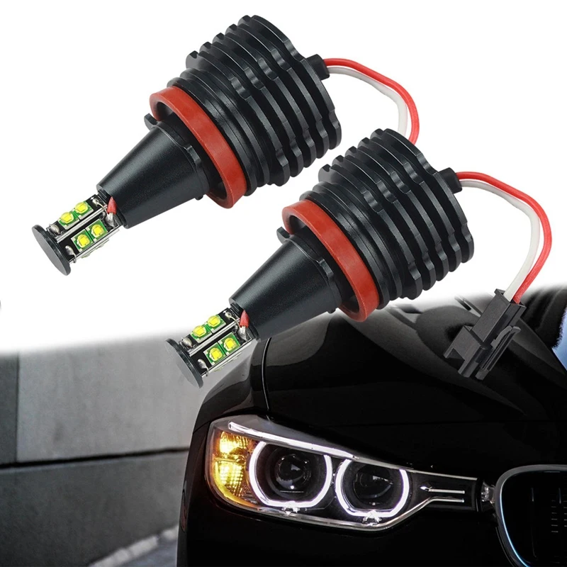 Противотуманные Фары H8 без ошибок 80 Вт Светодиодная лампа Angel Eye С Логотипом Bmw