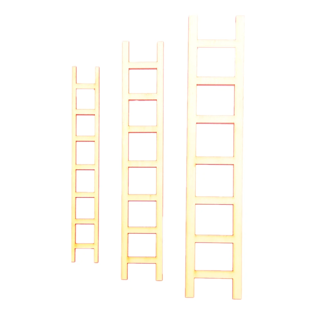 3 шт. деревянная лестница Кукольный дом художественные проекты DIY ремесла
