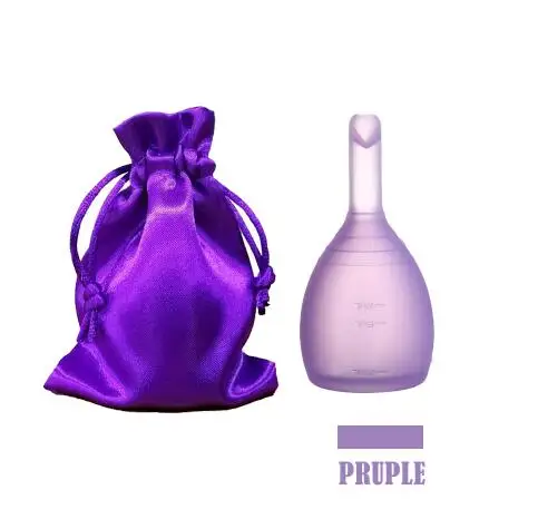 Purple with bag Женственная гигиена Менструальный чашечный клапан многоразовый силиконовый для использования в медицине женщина менструация разряд клапан менструальная чашка эко - Цвет: Purple with bag