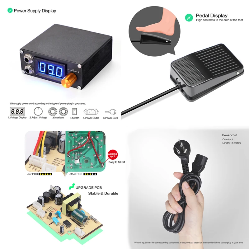 Professional Tattoo Kit LCDTattoo Power Supply Tattoo Rotary Pen Machine Set Permanent Makeup Cartridge Needle Tattoo Box Art