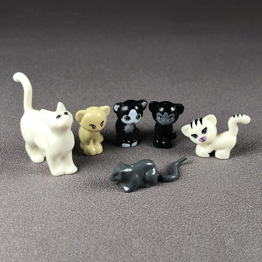 5 шт./компл. MOC аксессуары для животных зоопарк домашняя кошка строительные блоки