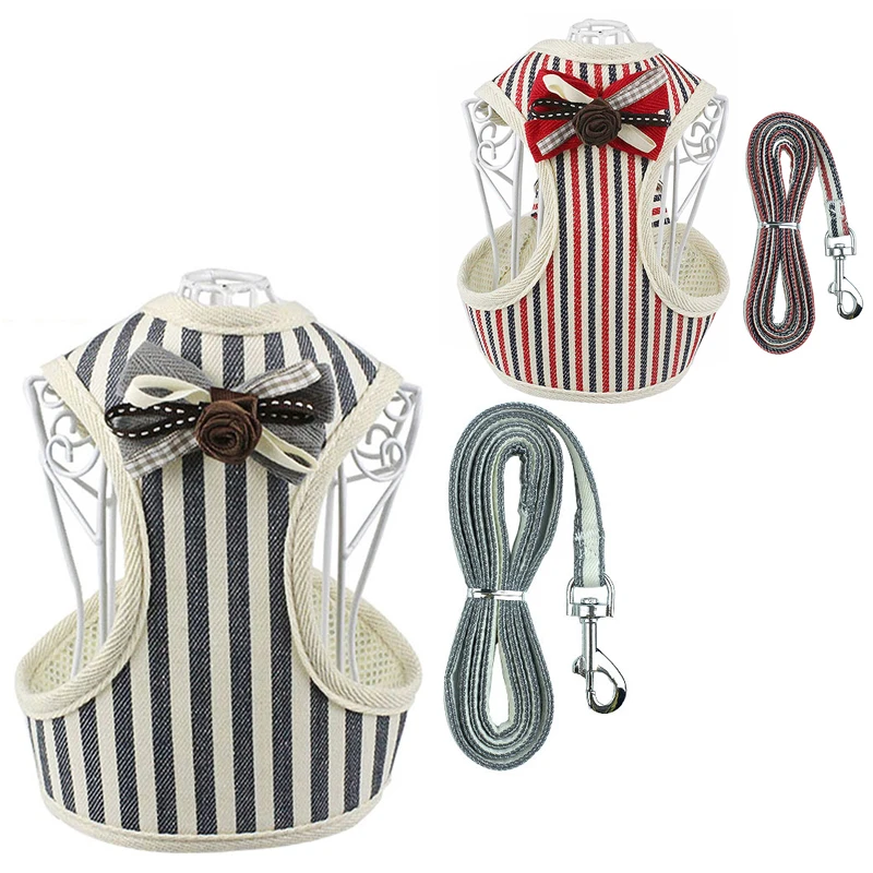 Бант для собаки жгут жилет одежда собак поводок прогулок набор ремней маленьких