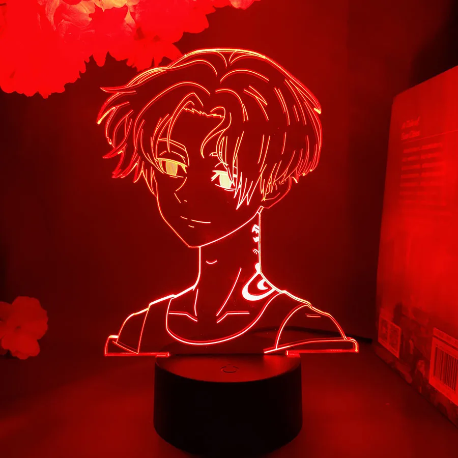 

Tokyo Revengers LED Anime Lamp Kawaii Bedroom Decorative Desktop Otaku Friends Xmas Gift Manga Figurine Seishu Inui Nightlight