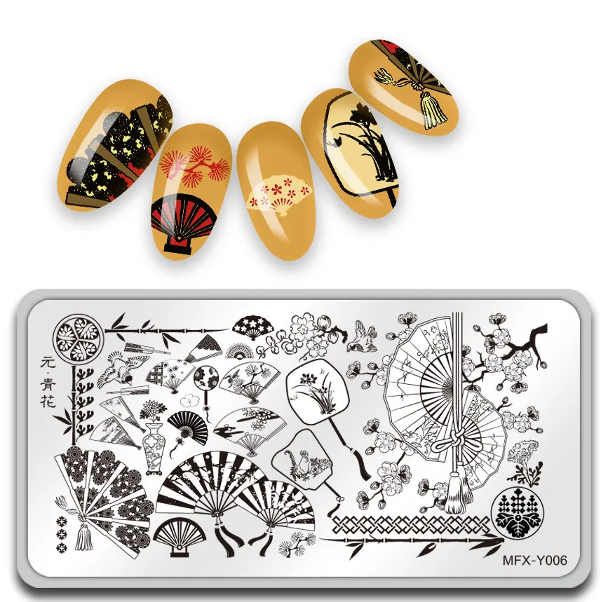MiFanXi Пекинская опера дизайн штамп пластин женские узором из цветов и листьев