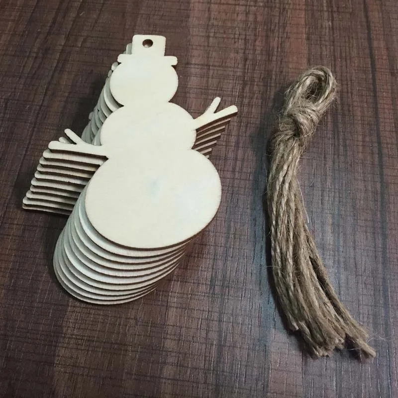 10pc Snowman 10 шт. деревянные круглые безделушки-бирки Рождественские елки игрушки украшения ремесла украшения-игрушки Рождество DIY ремесло Детские игрушки для детей - Цвет: 10pc Snowman