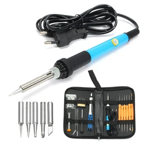 WENXING полный набор 60 Вт 110 В220 В Электрический паяльник Комплект с регулируемой температурой сварочный Железный электронный инструмент для ремонта