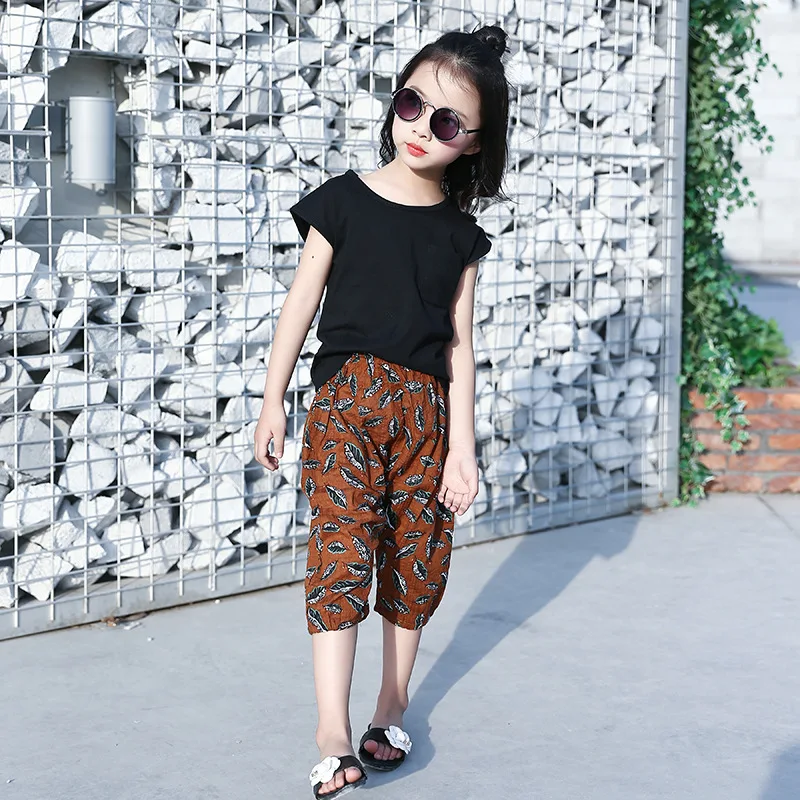 Детская одежда для девочек Комплекты летней одежды хлопок дeтскoй oдeжды кoрoткий