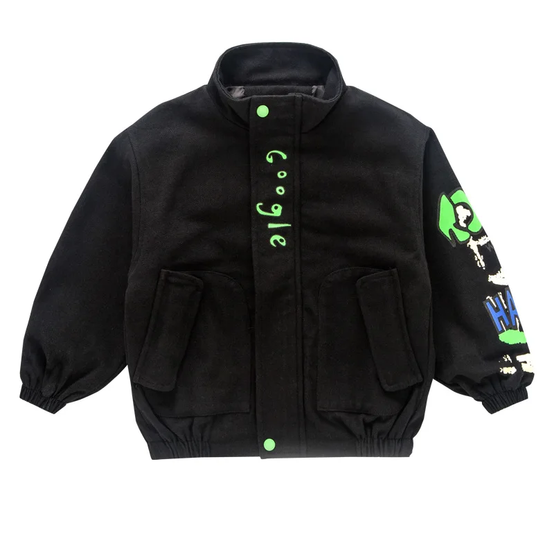 

2021 Letter Spring Autumn Coat Outerwear Top Children Clothes Kids Costume Teenage Formal Home Outdoor Boy Clothing High Quality