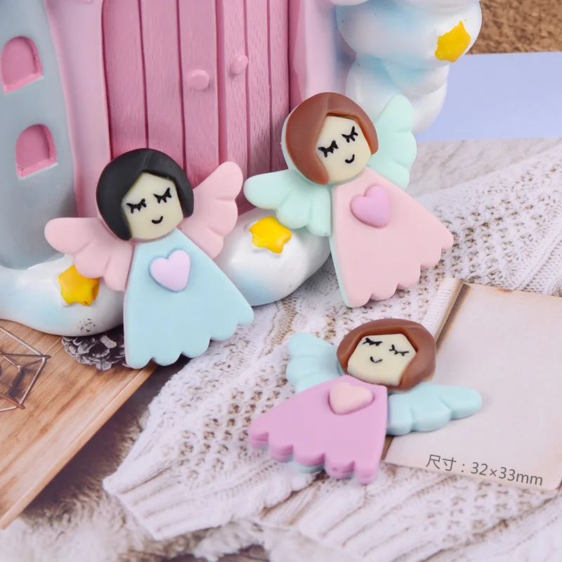 Кавайная мультяшная девочка ангел 20 шт. с плоским основанием кабошон украшение