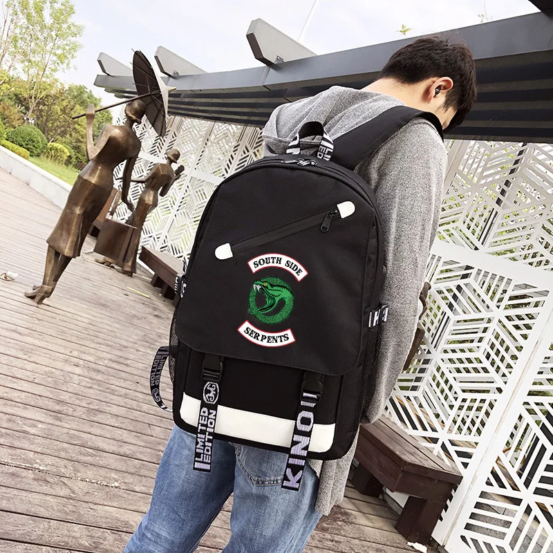 Рюкзак для школьников и студентов ривердейла Сумка с usb портом зарядки рюкзак