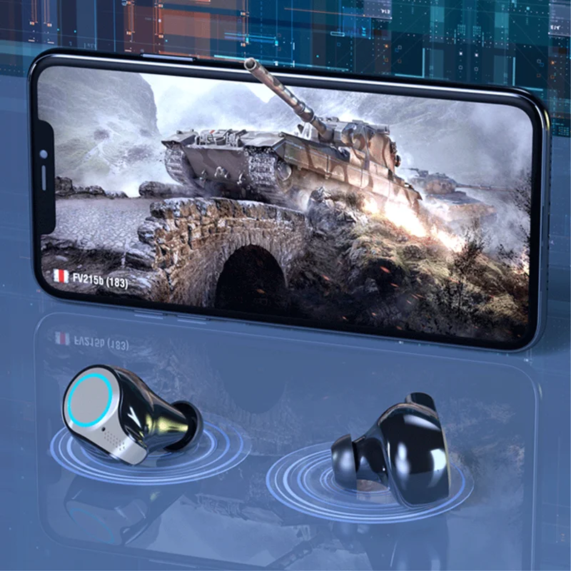 

New Mirror 2000mAh Charging Box Wireless Bluetooth Earphone TWS Mini Touch Sports Swim IP68 Waterproof Headset For Xiaomi Huawei