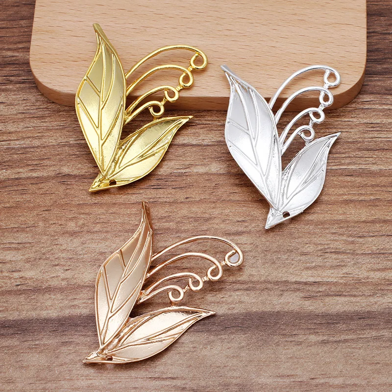 

20 шт 35x52 мм металлическая подвеска в форме листа из сплава Подвески Сделай Сам DIY бигуди для волос аксессуары для изготовления ювелирных изделий