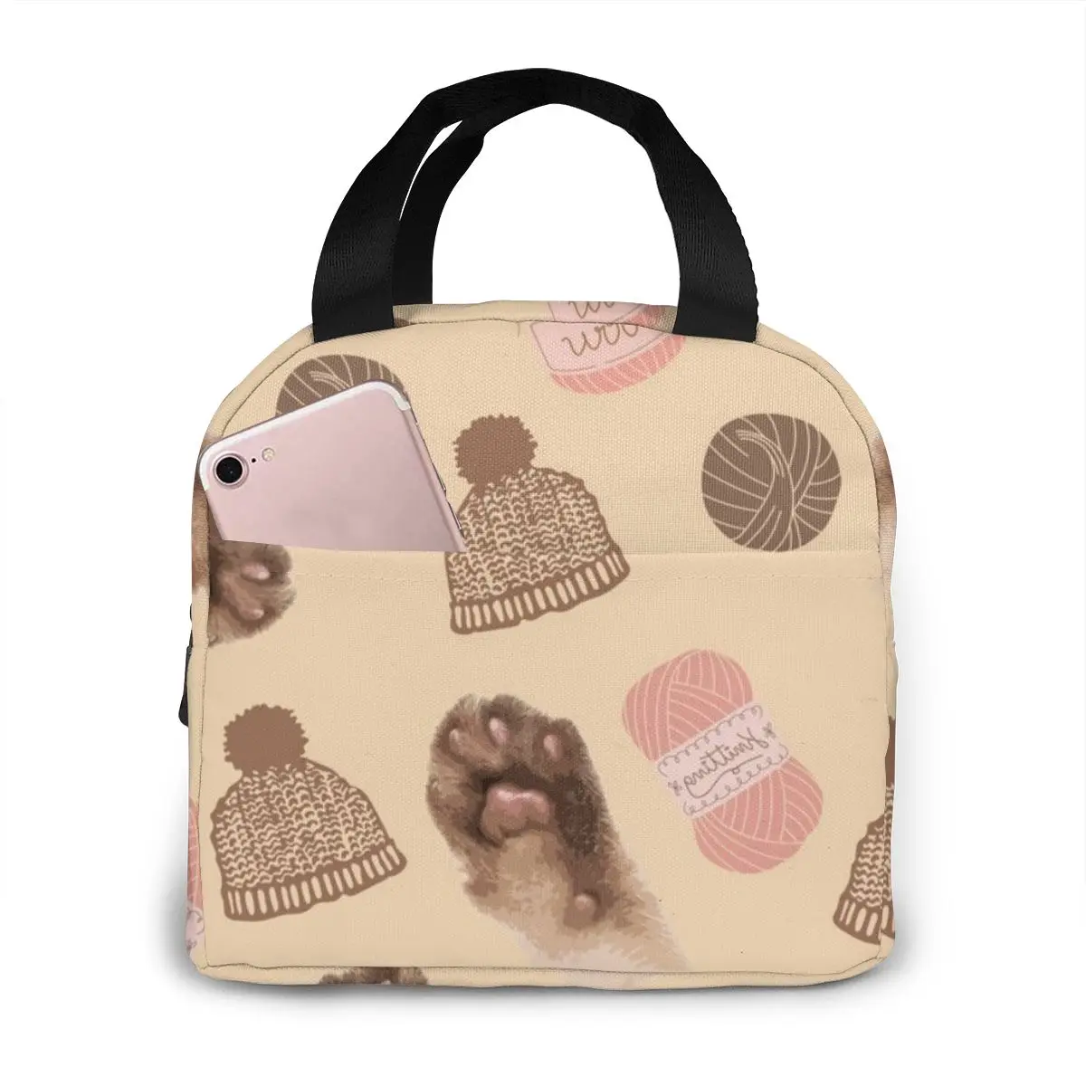 Горячая Распродажа Термосумка для пикника ланча с принтом кошки сумка