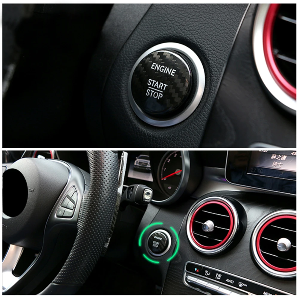 Наклейки из настоящего углеродного волокна для кнопки запуска двигателя