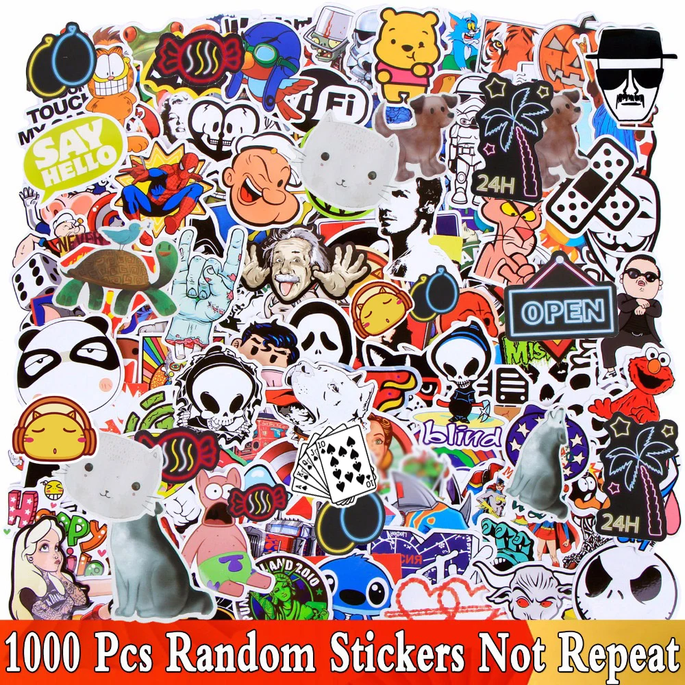 1000 шт. в случайном порядке смешанный стиль водонепроницаемый наклейки JDM для
