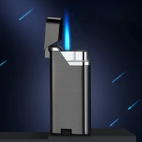 butane straight into inflatable turbo spray gun lighter portable windproof metal blue flame cigarette lighter cigar accessories