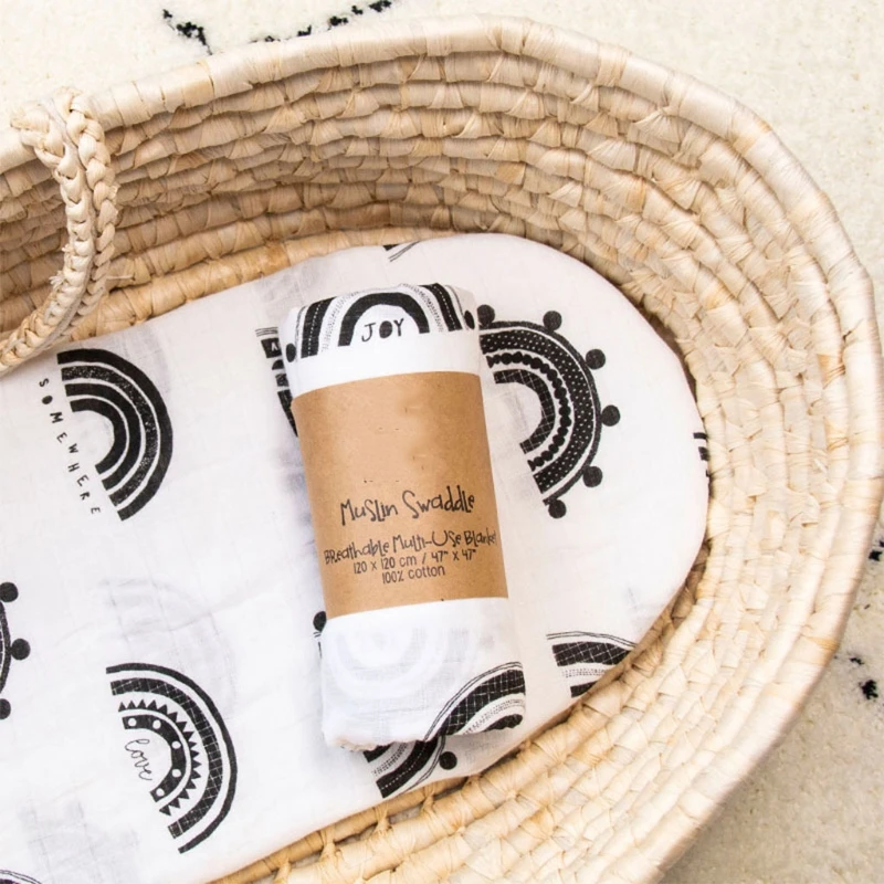 

47 x 47-inch Muslin Swaddle Blankets Soft Baby Swaddle Blanket Receiving Blanket