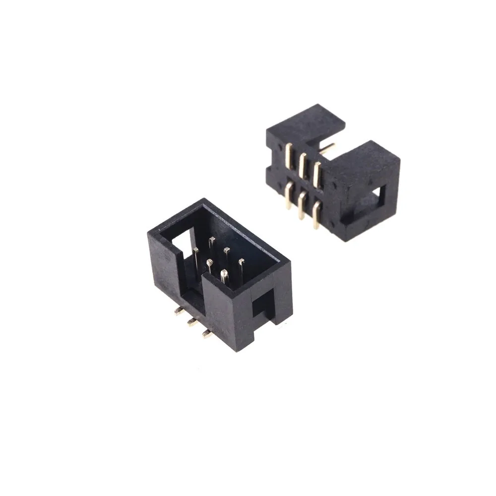 100 шт. SMT 2 54 мм 2x3 контакта 6 P Корпусная коробка Заголовок IDC разъем прямой штекер