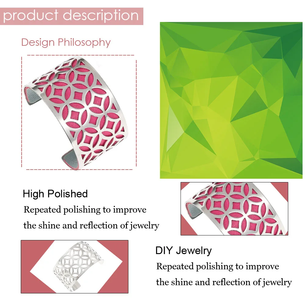 Кремо браслеты широкие для женщин ювелирные изделия из нержавеющей стали