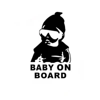 149cm baby on board cool rear reflective sunglasses child car stickers warning decals black scratch proof sticker accessories