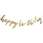 Розовое золото с днем рождения украшения баннер 1st первый день рождения для мальчиков и девочек вечерние Пижама для детей и взрослых, овсянка ткань флаги гирлянды на один год