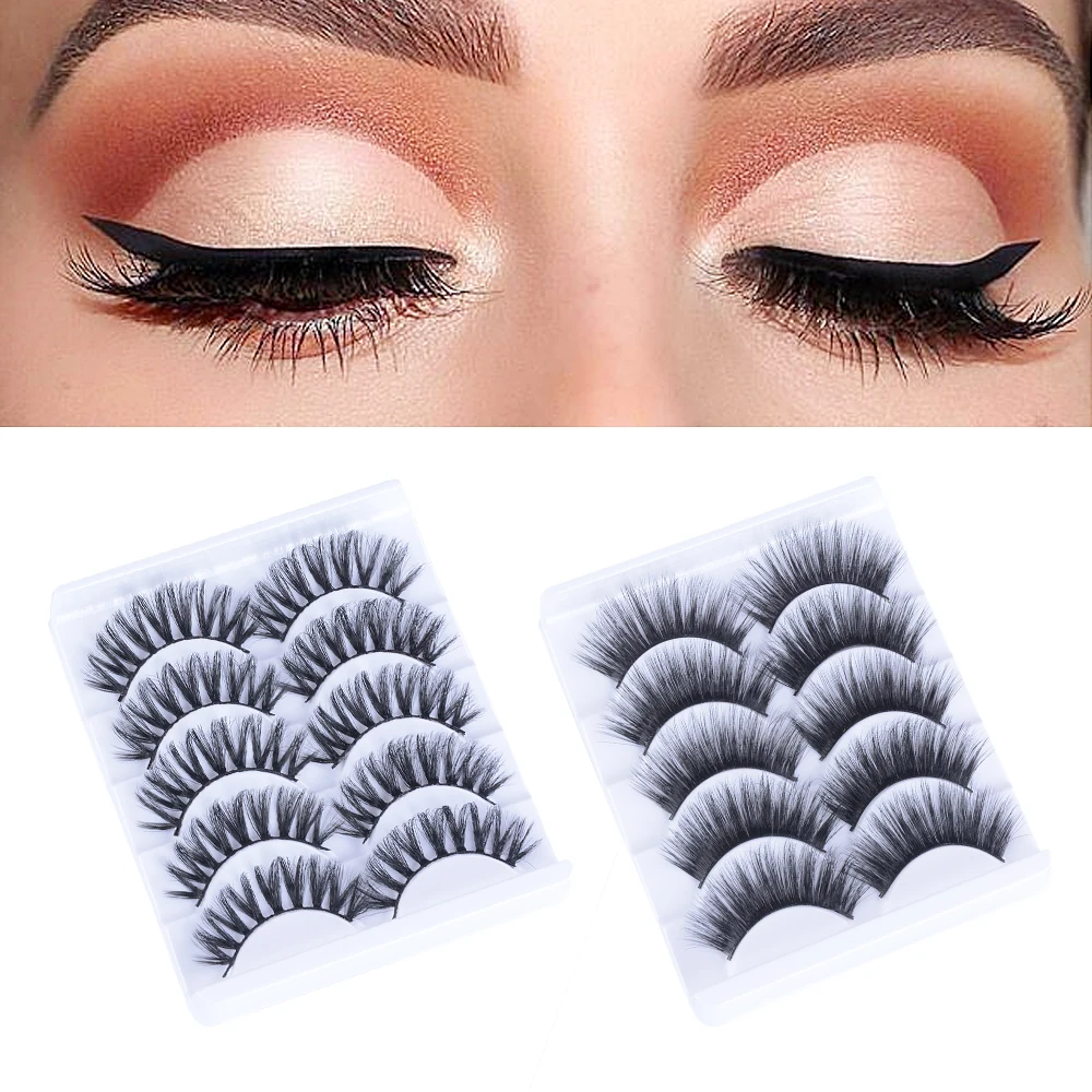 5 пар 3D норковые накладные ресницы натуральные Толстые Накладные длинные для