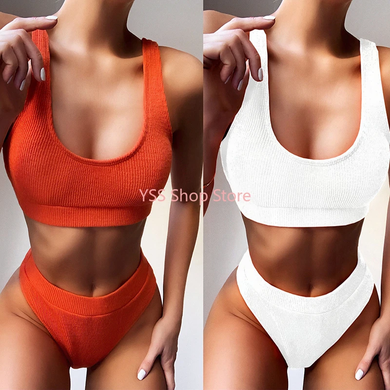 

Brazilian White Bikini High Waisted Bathing Suits Girls Swimwear Two Piece Swimsuit Swimming Suit for Tankini Swimsuits Women