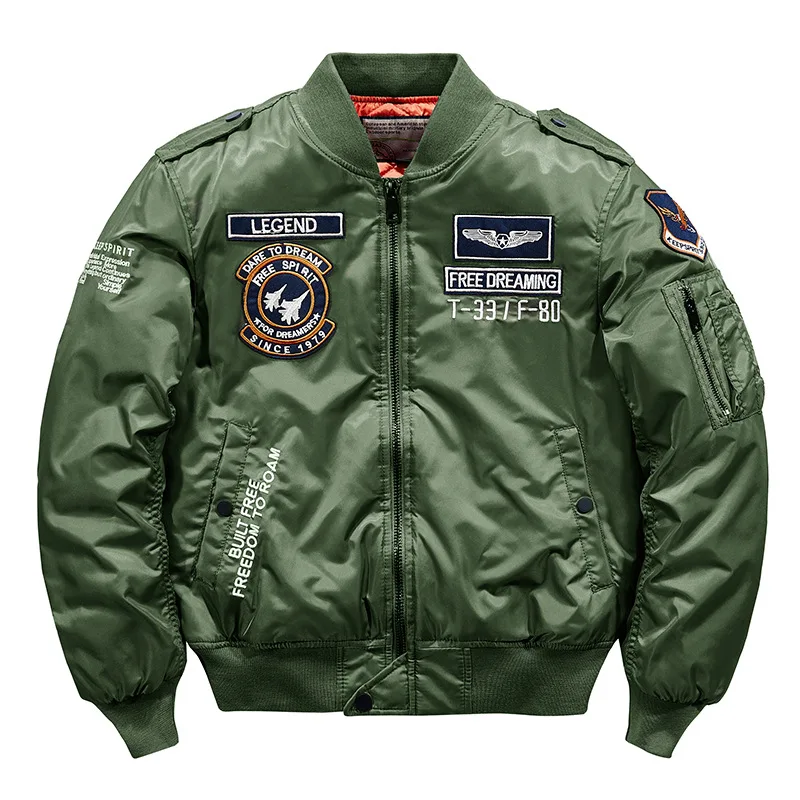 

Куртка мужская утепленная в стиле хип-хоп, мотоциклетная куртка-Авиатор Ma-1 в стиле милитари, куртка-бомбер армейского флота, белый цвет