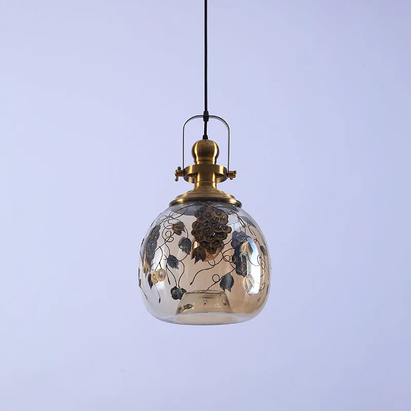 Новый Янтарный стеклянный подвесной светильник s роскошный золотой домашний