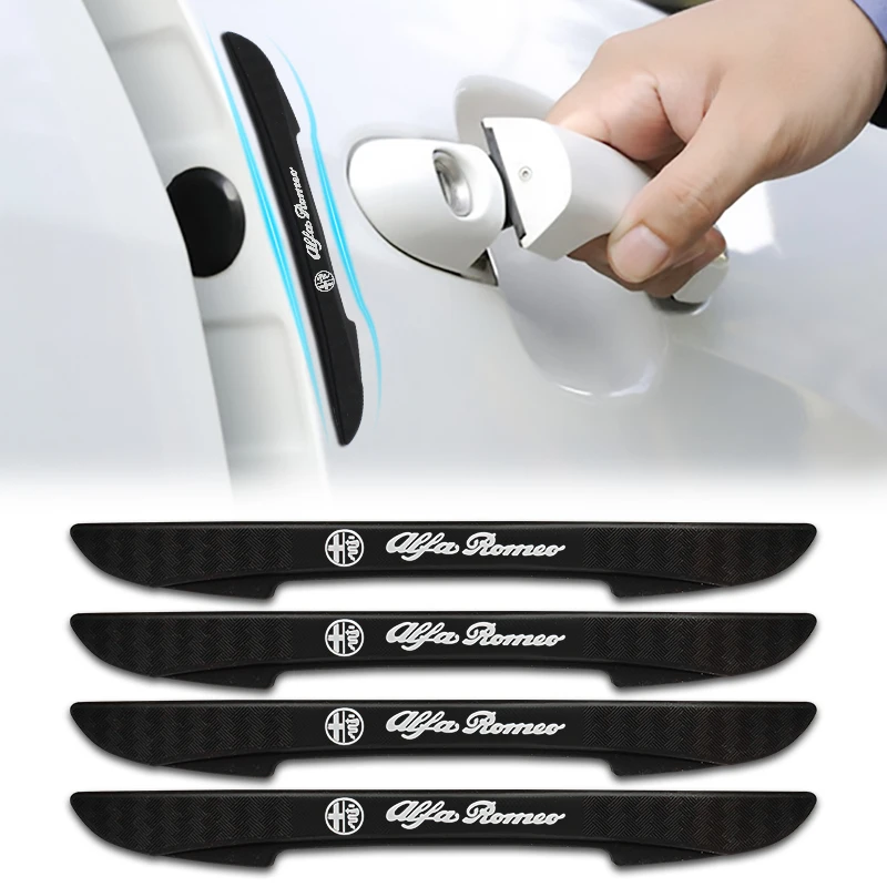 

4pcs Car Stickers Side Door Edge Protective Strip Anti Scratch For Alfa Romeo 159 156 Giulietta Mito Stelvio Giulia Spider Brera