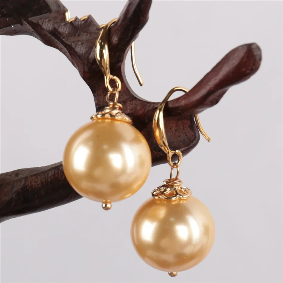 16 мм огромные золотые жемчужные серьги в виде ракушек богемные подарочные