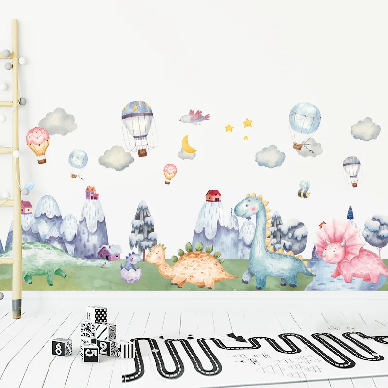 

Snow Mountain Dinosaur Park Wall Sticker for Kids rooms Wall Decor Vinyl Wall Decals Home Decor Art Murals Removable Stickers