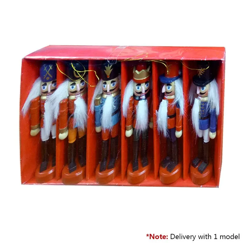 1Pc New Year Decor Kids Doll Wooden Nutcracker Soldier Merry Christmas Decoration Pendants Ornaments for Xmas Tree | Дом и сад