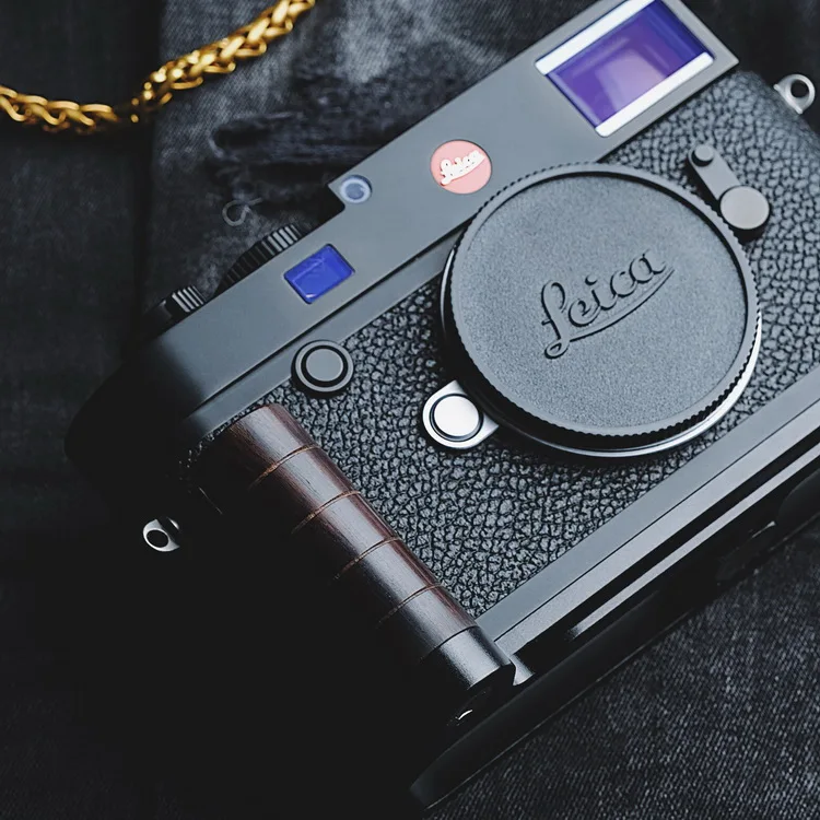 

African Wooden Wood Hand Grip with Alum Base Plate Bracket For LEICA M10 M10P