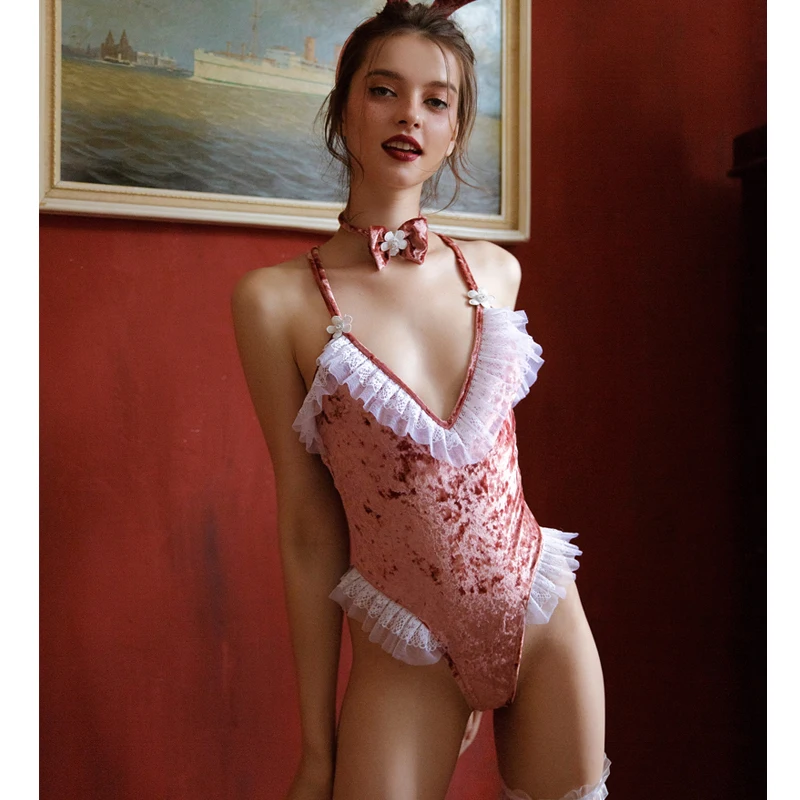 Сексуальное женское белье с розовым кроликом для девочек соблазнительные