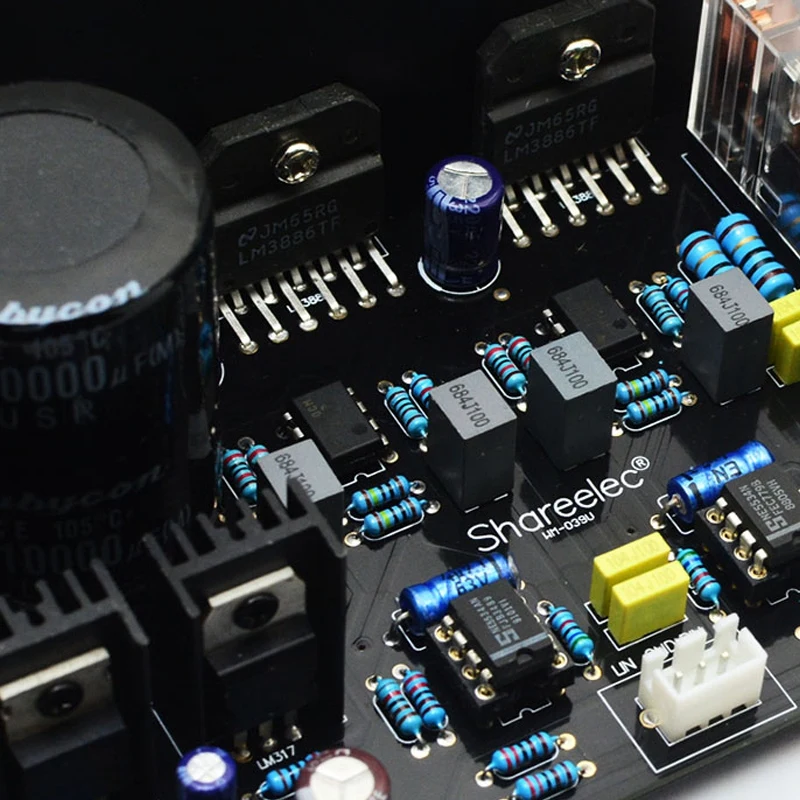 

Hot Power Amplifier Board HIFI 2.0 Stereo Dual Channel OP07 DC Servo Power Amplifier Board DIY LM3886 68Wx2